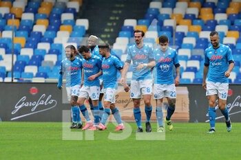 2021-04-03 - Lorenzo Insigne (SSC Napoli) celebrates after scoring a goal - SSC NAPOLI VS FC CROTONE - ITALIAN SERIE A - SOCCER