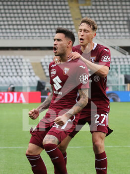 2021-04-03 - Antonio Sanabria (Torino FC) celebrates the goal - TORINO FC VS JUVENTUS FC - ITALIAN SERIE A - SOCCER
