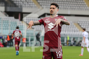 2021-04-03 - Antonio Sanabria (Torino FC) celebrates the goal - TORINO FC VS JUVENTUS FC - ITALIAN SERIE A - SOCCER