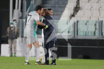 2021-04-07 - Gianluigi Buffon (Juventus FC) and Andrea Pirlo celebrates tha victory - JUVENTUS FC VS SSC NAPOLI - ITALIAN SERIE A - SOCCER