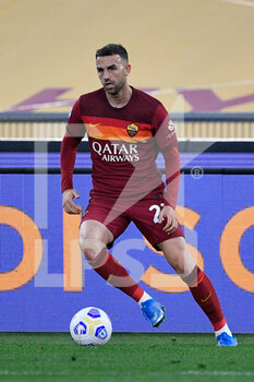 2021-04-11 - Borja Mayoral of AS Roma seen in action during the Italian Football Championship League A 2020/2021 match between AS Roma vs Bologna FC at the Olimpic Stadium in Rome. - AS ROMA VS BOLOGNA FC - ITALIAN SERIE A - SOCCER