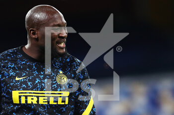 2021-04-18 - Romelu Lukaku of Internazionale reacts during warm up before the Italian championship Serie A football match between SSC Napoli and FC Internazionale on April 18, 2021 at Diego Armando Maradona Stadium in Naples, Italy - Photo Federico Proietti / DPPI - SSC NAPOLI VS INTER - FC INTERNAZIONALE - ITALIAN SERIE A - SOCCER