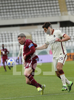 2021-04-18 - Federico Fazio (AS Roma) vs Andrea Belotti (Torino FC) - TORINO FC VS AS ROMA - ITALIAN SERIE A - SOCCER