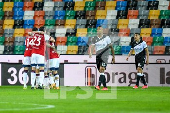 2021-04-21 - Leonardo Pavoletti (Cagliari) celebrates after scoring a goal deleted - UDINESE CALCIO VS CAGLIARI CALCIO - ITALIAN SERIE A - SOCCER