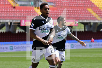 2021-04-25 - Jayden Braaf (Udinese Calcio) esulta dopo aver messo a segno il goal del 1-4 - BENEVENTO VS UDINESE - ITALIAN SERIE A - SOCCER