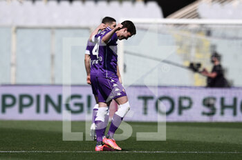 2021-04-25 - Dusan Vlahovic of ACF Fiorentina celebrates after scoring a goal  - ACF FIORENTINA VS JUVENTUS FC - ITALIAN SERIE A - SOCCER