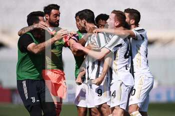 2021-04-25 - Alvaro Morata of Juventus FC celebrates after scoring a goal - ACF FIORENTINA VS JUVENTUS FC - ITALIAN SERIE A - SOCCER