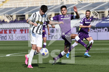 2021-04-25 - Alvaro Morata of Juventus FC in action against Erick Pulgar of ACF Fiorentina  - ACF FIORENTINA VS JUVENTUS FC - ITALIAN SERIE A - SOCCER