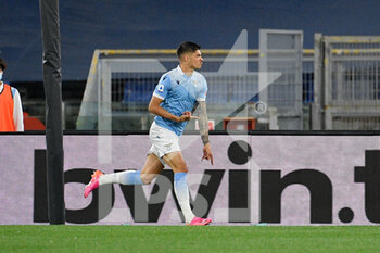 2021-04-26 - Joaquin Correa of SS Lazio celebrates after scoring goal 1-0 seen in action during the Italian Football Championship League A 2020/2021 match between SS Lazio vs AC Milan at the Olimpic Stadium in Rome. - SS LAZIO VS AC MILAN - ITALIAN SERIE A - SOCCER