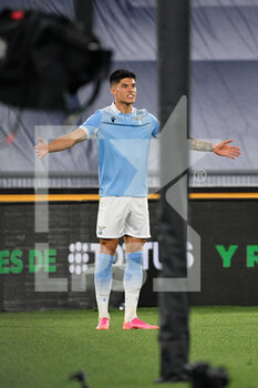2021-04-26 - Joaquin Correa of SS Lazio celebrates after scoring goal 2-0 seen in action during the Italian Football Championship League A 2020/2021 match between SS Lazio vs AC Milan at the Olimpic Stadium in Rome. - SS LAZIO VS AC MILAN - ITALIAN SERIE A - SOCCER