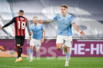 2021-04-26 - Ciro Immobile of SS Lazio celebrates after scoring goal 3-0 seen in action during the Italian Football Championship League A 2020/2021 match between SS Lazio vs AC Milan at the Olimpic Stadium in Rome. - SS LAZIO VS AC MILAN - ITALIAN SERIE A - SOCCER