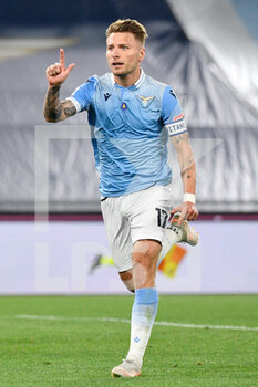 2021-04-26 - Ciro Immobile of SS Lazio celebrates after scoring goal 3-0 seen in action during the Italian Football Championship League A 2020/2021 match between SS Lazio vs AC Milan at the Olimpic Stadium in Rome. - SS LAZIO VS AC MILAN - ITALIAN SERIE A - SOCCER