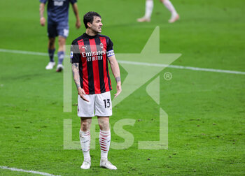 2021-05-01 - Alessio Romagnoli of AC Milan reacts during the Serie A 2020/21 football match between AC Milan vs Benevento Calcio at Giuseppe Meazza Stadium, Milan, Italy on May 01, 2021 - Photo FCI / Fabrizio Carabelli - AC MILAN VS BENEVENTO CALCIO - ITALIAN SERIE A - SOCCER