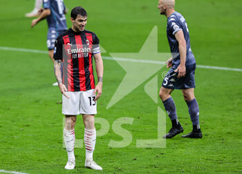 2021-05-01 - Alessio Romagnoli of AC Milan reacts during the Serie A 2020/21 football match between AC Milan vs Benevento Calcio at Giuseppe Meazza Stadium, Milan, Italy on May 01, 2021 - Photo FCI / Fabrizio Carabelli - AC MILAN VS BENEVENTO CALCIO - ITALIAN SERIE A - SOCCER