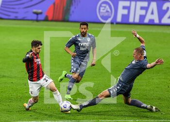 2021-05-01 - Brahim Diaz of AC Milan fights for the ball against Kamil Glik of Benevento Calcio during the Serie A 2020/21 football match between AC Milan vs Benevento Calcio at Giuseppe Meazza Stadium, Milan, Italy on May 01, 2021 - Photo FCI / Fabrizio Carabelli - AC MILAN VS BENEVENTO CALCIO - ITALIAN SERIE A - SOCCER