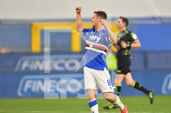 2021-05-02 - VALERIO VERRE (Sampdoria), celebrates after scoring a goal - UC SAMPDORIA VS AS ROMA - ITALIAN SERIE A - SOCCER