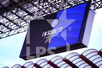 2021-05-08 - Led wall I'm Scudetto before the Italian championship Serie A football match between FC Internazionale and UC Sampdoria on May 8, 2021 at Giuseppe Meazza stadium in Milan, Italy - Photo Morgese-Rossini / DPPI - INTER - FC INTERNAZIONALE VS UC SAMPDORIA - ITALIAN SERIE A - SOCCER