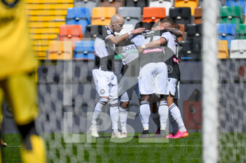 2021-05-08 - Udinese Calcio celebrates after the goal of Rodrigo De Paul (Udinese) 1-0 - UDINESE CALCIO VS BOLOGNA FC - ITALIAN SERIE A - SOCCER