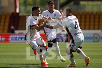 2021-05-09 - Charalampos Lykogiannis (Cagliari Calcio) celebrates after scoring a goal - BENEVENTO CALCIO VS CAGLIARI CALCIO - ITALIAN SERIE A - SOCCER