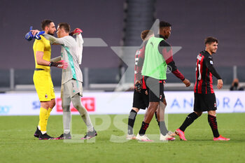 2021-05-09 - Gianluigi Donnarumma of AC Milan and Wojciech Szczesny of Juventus Fc during the Italian championship Serie A football match between Juventus FC and AC Milan on May 9, 2021 at Allianz Stadium in Turin, Italy - Photo Morgese-Rossini / DPPI - JUVENTUS FC VS AC MILAN - ITALIAN SERIE A - SOCCER