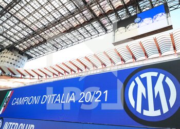 2021-05-12 - View of the Stadium and New Brand IMINTER during the Serie A 2020/21 football match between FC Internazionale and AS Roma at Giuseppe Meazza Stadium, Milan, Italy on May 12, 2021 - Photo FCI / Fabrizio Carabelli - INTER - FC INTERNAZIONALE VS AS ROMA - ITALIAN SERIE A - SOCCER
