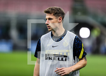 2021-05-12 - Andrea Pinamonti of FC Internazionale warms up during the Serie A 2020/21 football match between FC Internazionale and AS Roma at Giuseppe Meazza Stadium, Milan, Italy on May 12, 2021 - Photo FCI / Fabrizio Carabelli - INTER - FC INTERNAZIONALE VS AS ROMA - ITALIAN SERIE A - SOCCER