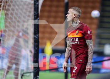 2021-05-12 - Rick Karsdorp of AS Roma reacts during the Serie A 2020/21 football match between FC Internazionale and AS Roma at Giuseppe Meazza Stadium, Milan, Italy on May 12, 2021 - Photo FCI / Fabrizio Carabelli - INTER - FC INTERNAZIONALE VS AS ROMA - ITALIAN SERIE A - SOCCER