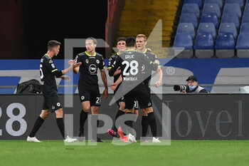 2021-05-12 - I giocatori delo Spezia, esultano, dopo la rete del temporane 0 a 1 - UC SAMPDORIA VS SPEZIA CALCIO - ITALIAN SERIE A - SOCCER