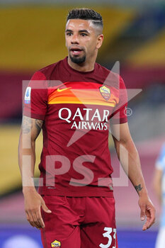 2021-05-15 - Bruno Peres of Roma reacts during the Italian championship Serie A football match between AS Roma and SS Lazio on May 15, 2021 at Stadio Olimpico in Rome, Italy - Photo Federico Proietti / DPPI - AS ROMA VS SS LAZIO - ITALIAN SERIE A - SOCCER