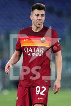 2021-05-15 - Stephan El Shaarawy of Roma shows his tongue during the Italian championship Serie A football match between AS Roma and SS Lazio on May 15, 2021 at Stadio Olimpico in Rome, Italy - Photo Federico Proietti / DPPI - AS ROMA VS SS LAZIO - ITALIAN SERIE A - SOCCER