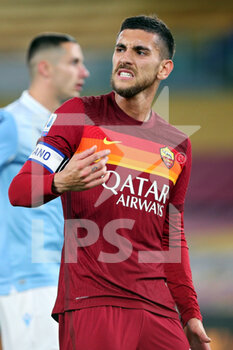 2021-05-15 - Lorenzo Pellegrini of Roma reacts during the Italian championship Serie A football match between AS Roma and SS Lazio on May 15, 2021 at Stadio Olimpico in Rome, Italy - Photo Federico Proietti / DPPI - AS ROMA VS SS LAZIO - ITALIAN SERIE A - SOCCER