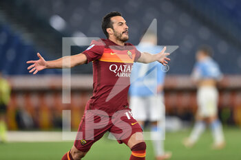 2021-05-15 -  Pedro Rodriguez celebrates after Score a Goal (Roma)  - AS ROMA VS SSC LAZIO  - ITALIAN SERIE A - SOCCER
