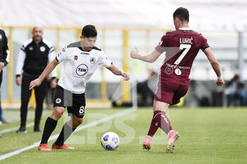 2021-05-15 - Kevin Agudelo (Spezia Calcio) in action against Sasa Lukic (Torino FC) - SPEZIA CALCIO VS TORINO FC - ITALIAN SERIE A - SOCCER