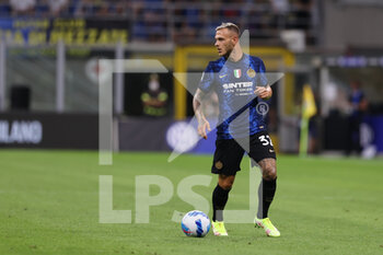 2021-08-21 - Federico Dimarco of FC Internazionale in action during the Serie A 2021/22 football match between FC Internazionale and Genoa CFC at Giuseppe Meazza Stadium, Milan, Italy on August 21, 2021 - Photo FCI / Fabrizio Carabelli - INTER - FC INTERNAZIONALE VS GENOA CFC - ITALIAN SERIE A - SOCCER
