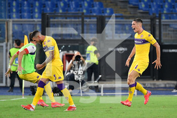 2021-08-22 - Nikola Milenkovic of ACF Fiorentina exultation after the 1-1 goal  seen in action during the  Italian Football Championship League A 2021/2022 match between AS Roma vs ACF Fiorentina at the Olimpic Stadium in Rome. - AS ROMA VS ACF FIORENTINA - ITALIAN SERIE A - SOCCER