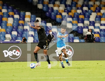 2021-08-22 - Lorenzo Insigne of Napoli in and Tyronne Ebuehi of Venezia action during the match Serie A TIM between SSC Napoli Vs Venezia FC on August 22, 2021 in Naples at the Stadio Diego Armando Maradona.
 - SSC NAPOLI VS VENEZIA FC - ITALIAN SERIE A - SOCCER
