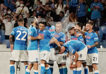 2021-08-22 - Lorenzo Insigne of Napoli celebrates after scores his gol on penalty during the match Serie A TIM between SSC Napoli Vs Venezia FC on August 22, 2021 in Naples at the Stadio Diego Armando Maradona.
 - SSC NAPOLI VS VENEZIA FC - ITALIAN SERIE A - SOCCER