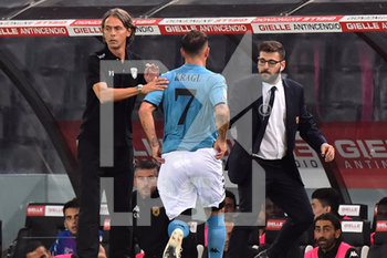2019-09-24 - Oliver Kragl del Benevento viene complimentato dal suo allenatore Filippo Inzaghi dopo aver segnato un gol - PORDENONE VS BENEVENTO - ITALIAN SERIE B - SOCCER