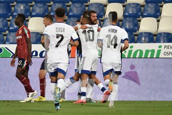 2020-09-27 - L'esultanza di Antonio Caracciolo (Pisa) dopo il gol del 1-1 - REGGIANA VS PISA - ITALIAN SERIE B - SOCCER