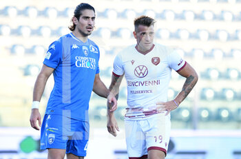 2020-11-07 - Dimitros Nikolaou of Empoli FC and German Denis of Reggina 1914 - EMPOLI VS REGGINA - ITALIAN SERIE B - SOCCER