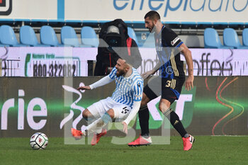 2020-12-05 - Eros Pisano (Pisa) makes foul on Federico Di Francesco (Spal) - SPAL VS PISA - ITALIAN SERIE B - SOCCER