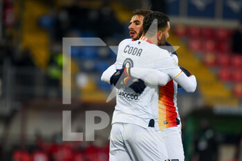2020-12-30 - Panagiotis Tachtsidis (Lecce) celebrates after scoring a goal with teammates - AS CITTADELLA VS US LECCE - ITALIAN SERIE B - SOCCER