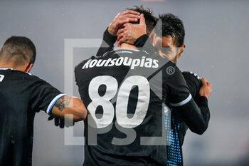 2020-12-30 - Ilias Koutsoupias (Virtus Entella) celebrates after scoring the 0-1 goal - VICENZA VS VIRTUS ENTELLA - ITALIAN SERIE B - SOCCER