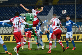 2021-01-04 - Daniel Cappelletti segna di testa il gol dello 0-2 per il Vicenza - BRESCIA VS VICENZA - ITALIAN SERIE B - SOCCER