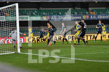 2021-01-15 - Manuel De Luca (Chievo) scores 2-0 - AC CHIEVOVERONA VS VIRTUS ENTELLA - ITALIAN SERIE B - SOCCER