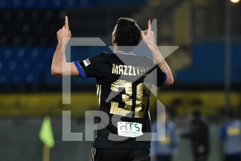 2021-02-09 - Luca Mazzitelli (Pisa) celebrates after scoring the goal of 1-0 - AC PISA VS US SALERNITANA - ITALIAN SERIE B - SOCCER