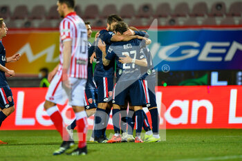 2021-02-09 - D'Alessandro Marco celebrates after scoring the 0-2 goal - VICENZA VS MONZA - ITALIAN SERIE B - SOCCER