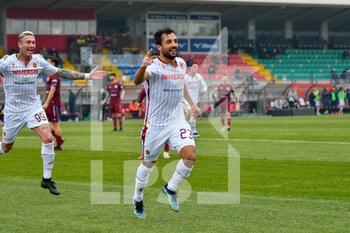 2021-02-20 - Karim Laribi (Reggiana 1919) celebrates after scoring the 0-2 goal - AS CITTADELLA VS AC REGGIANA - ITALIAN SERIE B - SOCCER