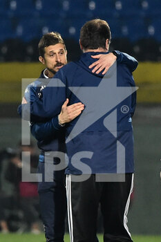 2021-02-20 - L'allenatore dell'Empoli Alessio Dionisi e l'allenatore del Pisa Luca D'Angelo a fine partita - PISA VS EMPOLI - ITALIAN SERIE B - SOCCER