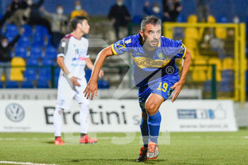 2020-10-07 - Lorenzo Pasciuti (Carrarese) segna il gol del vantaggio - CARRARESE VS PONTEDERA - ITALIAN SERIE C - SOCCER